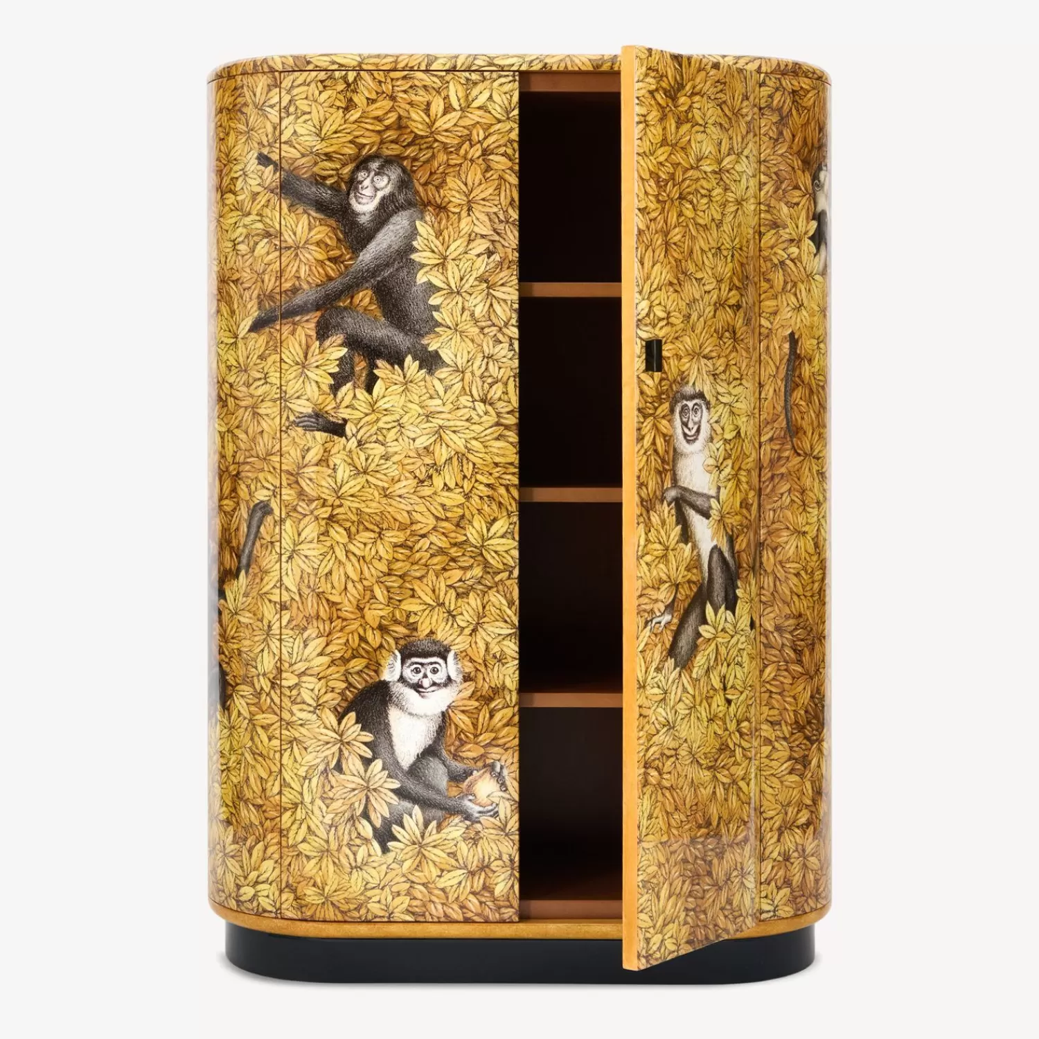 Curved Cabinets<Fornasetti Curved Cabinet Scimmie E Foglie Multicolour