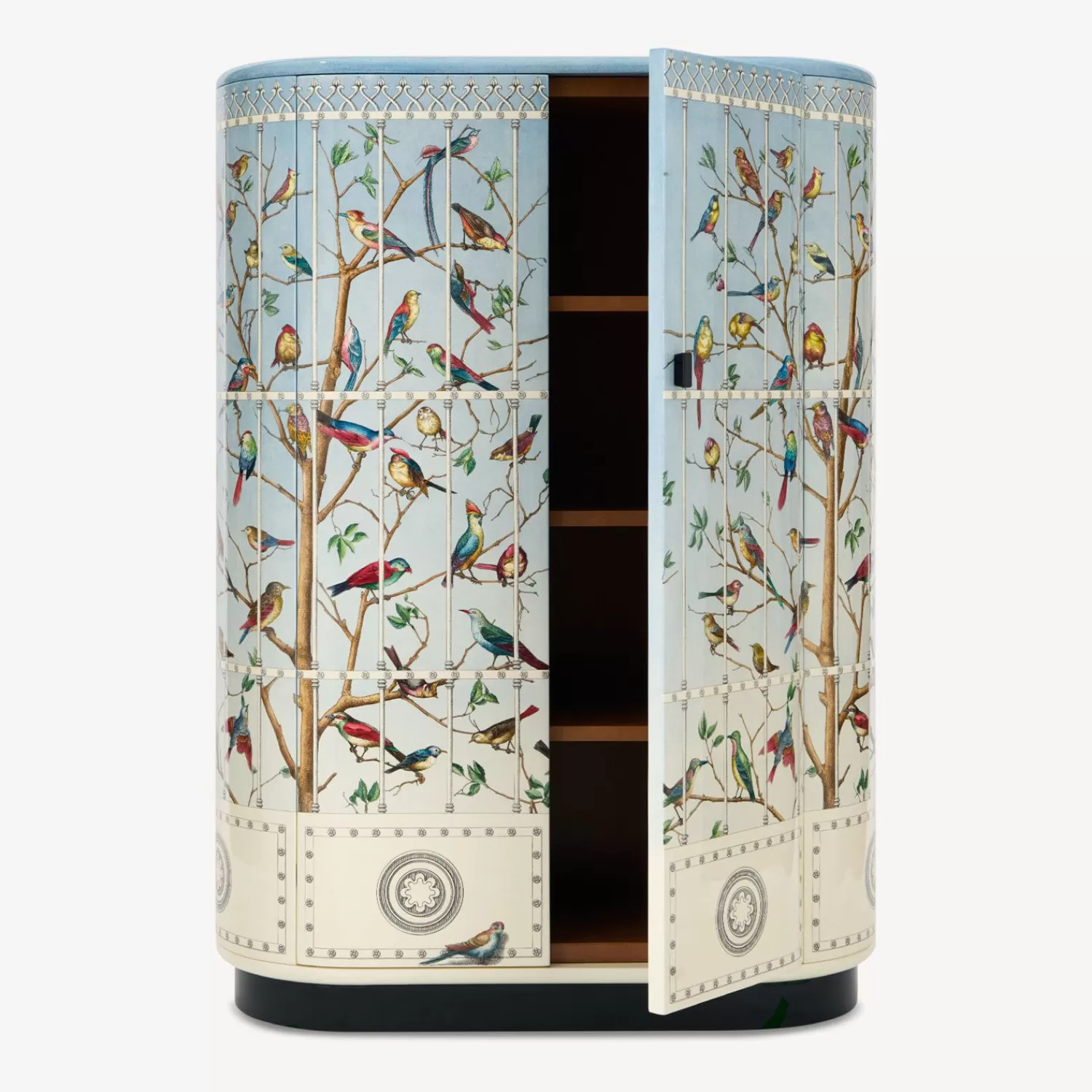 Curved Cabinets<Fornasetti Curved Cabinet Uccelli Multicolour