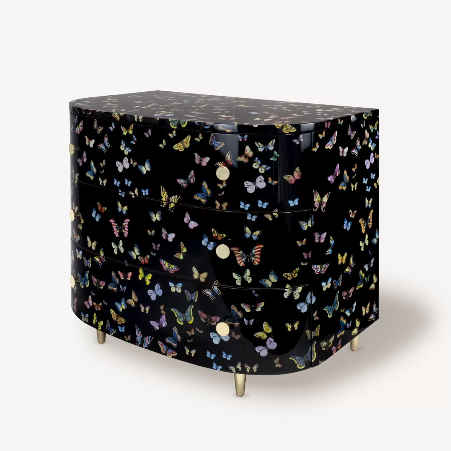 Chest Of Drawers<Fornasetti Curved Chest Of Drawers Farfalle Multicolour