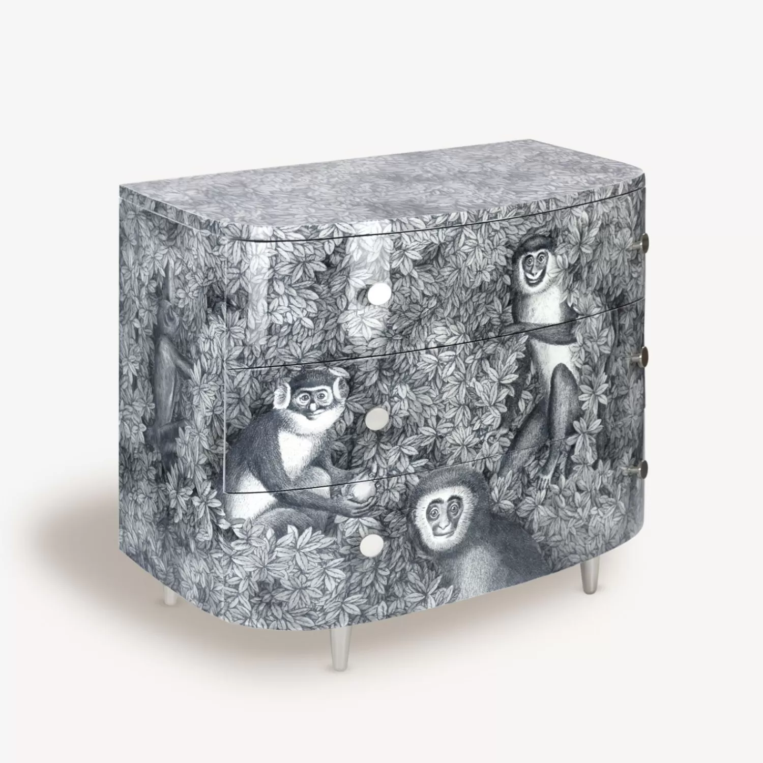 Chest Of Drawers<Fornasetti Curved Chest Of Drawers Scimmie Multicolour