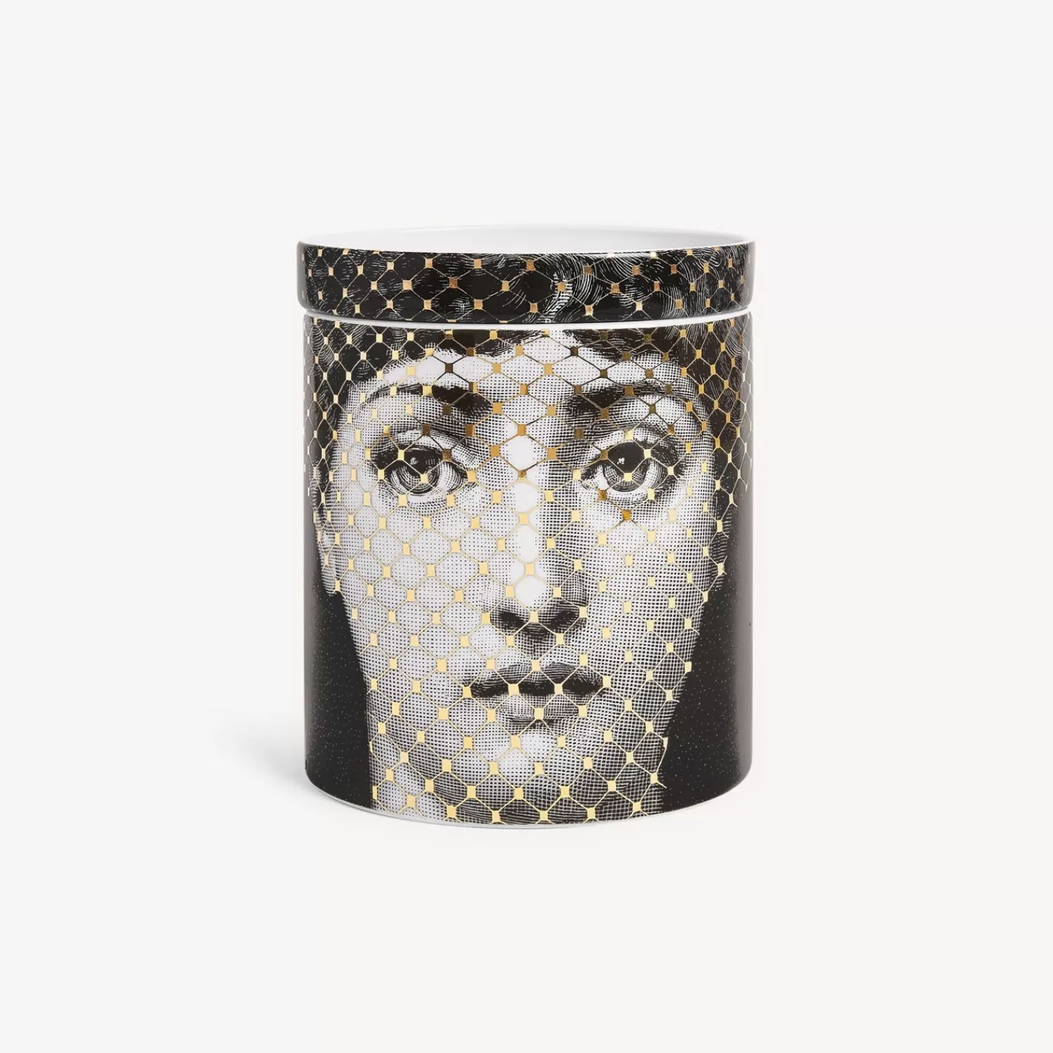 Scented Candles<Fornasetti Nel Mentre Scented Candle - Mascherina Decor - Frutto Proibito Fragrance White/Black/Gold
