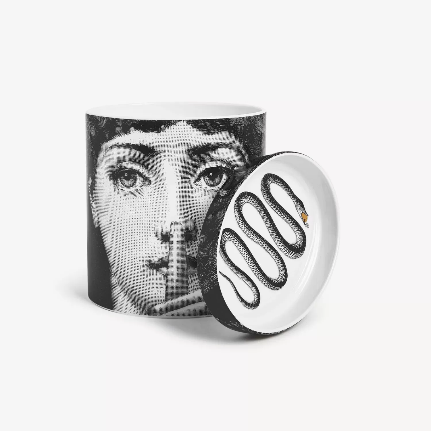 Scented Candles<Fornasetti Nel Mentre Scented Candle - Mascherina Decor - Frutto Proibito Fragrance White/Black/Gold