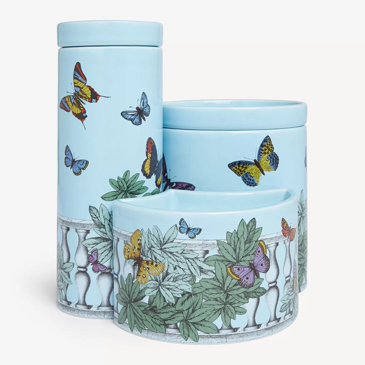 Scented Candles<Fornasetti Nel Mentre Set Of Three Scented Candles - Farfalle E Balaustra Decor - Giardino Segreto Fragrance Multicolour