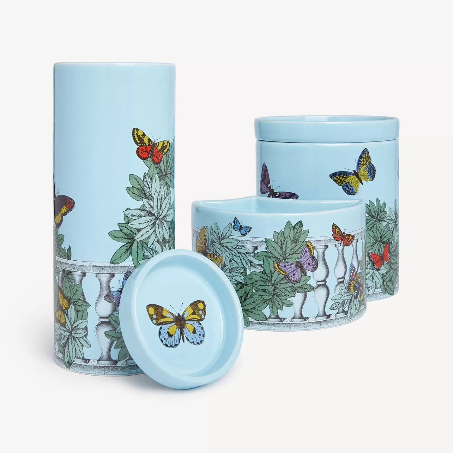 Scented Candles<Fornasetti Nel Mentre Set Of Three Scented Candles - Farfalle E Balaustra Decor - Giardino Segreto Fragrance Multicolour