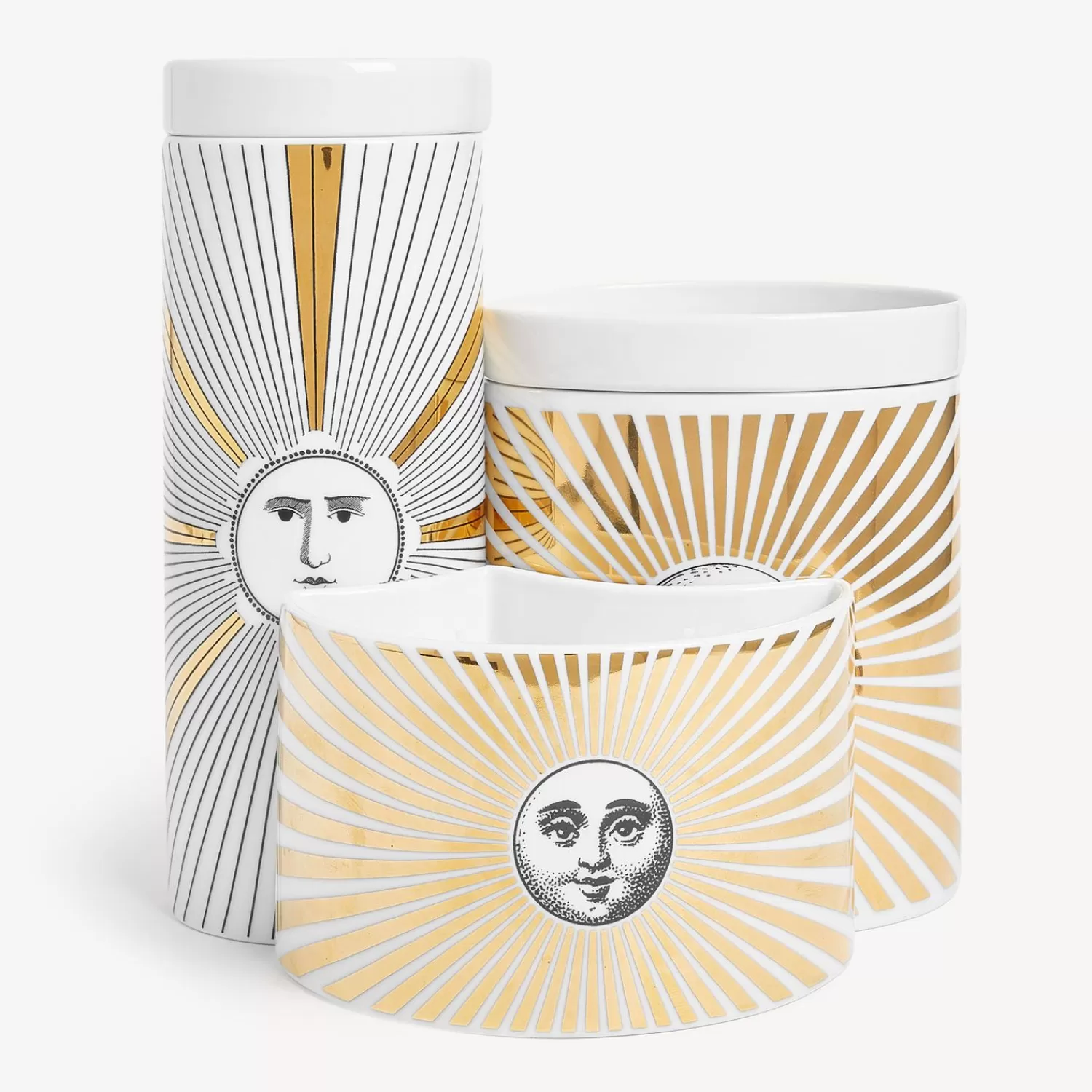 Scented Candles<Fornasetti Nel Mentre Set Of Three Scented Candles - Soli Decor - Immaginazione Fragrance White/Black/Gold