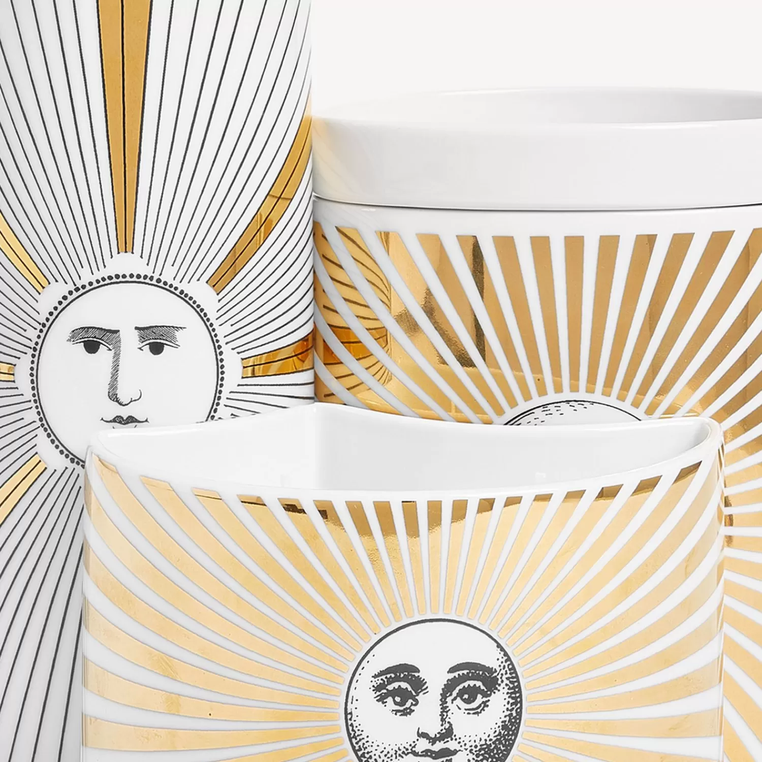 Scented Candles<Fornasetti Nel Mentre Set Of Three Scented Candles - Soli Decor - Immaginazione Fragrance White/Black/Gold