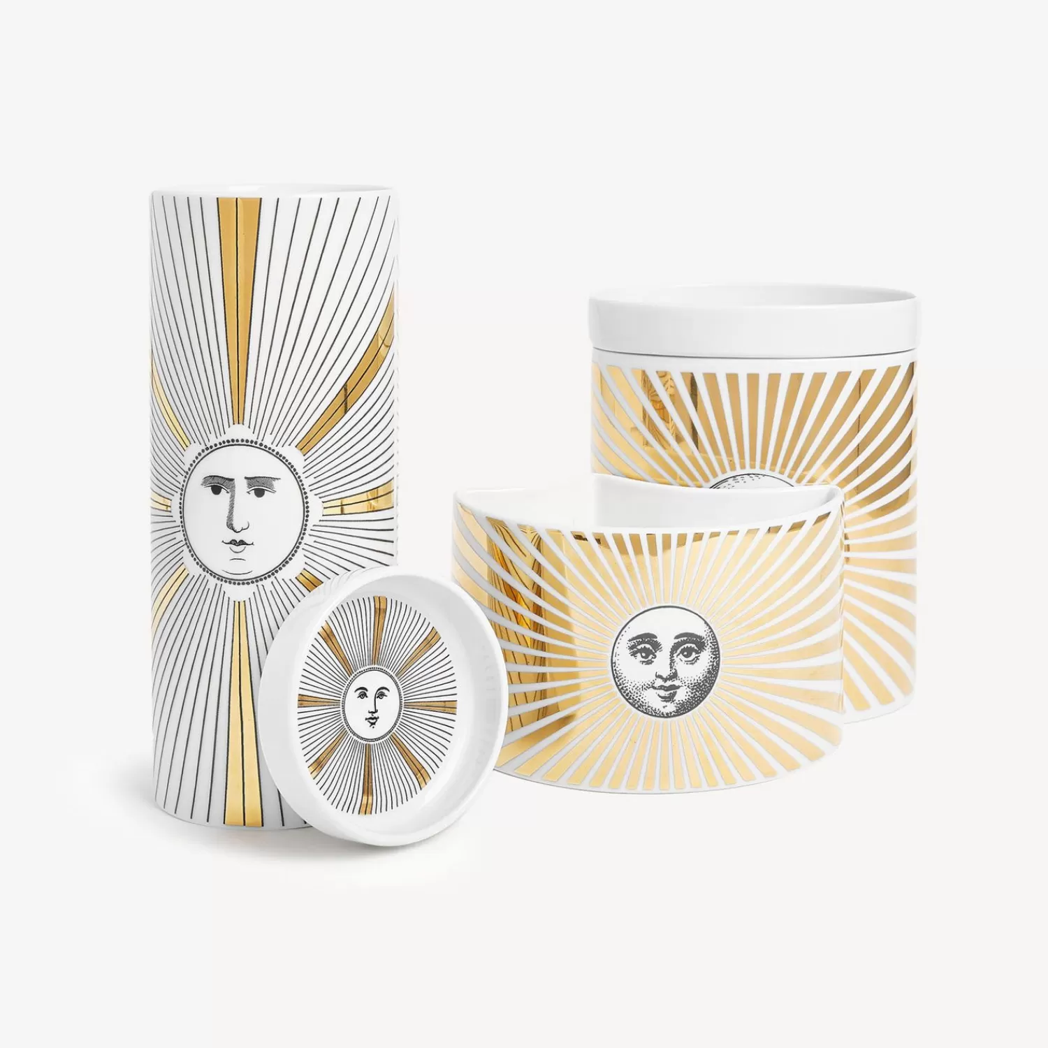 Scented Candles<Fornasetti Nel Mentre Set Of Three Scented Candles - Soli Decor - Immaginazione Fragrance White/Black/Gold