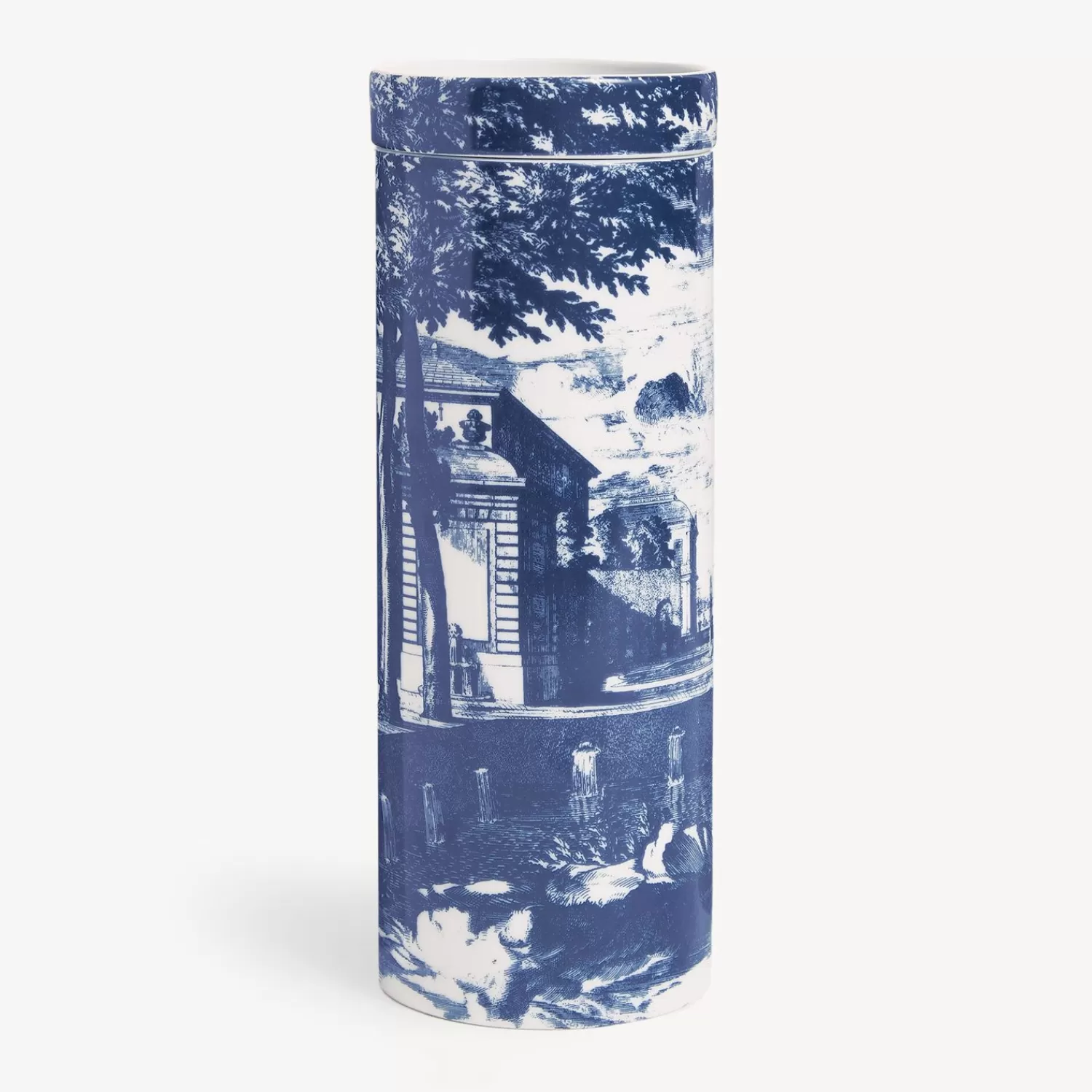 Scented Candles<Fornasetti Nel Mentre Tall Scented Candle - Giardino Settecentesco Decor - Giardino Segreto Fragrance Blue/White