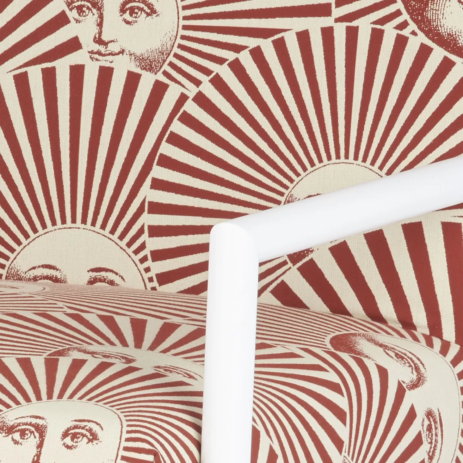 Living Rooms<Fornasetti Outdoor Armchair Soli A Ventaglio Rust/Ecru/White