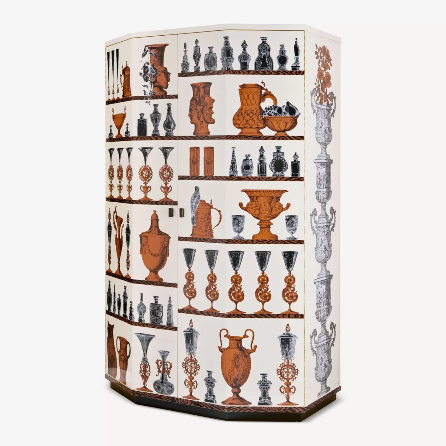 Curved Cabinets<Fornasetti Polyhedric Curved Bar Cabinet Vasi Multicolour