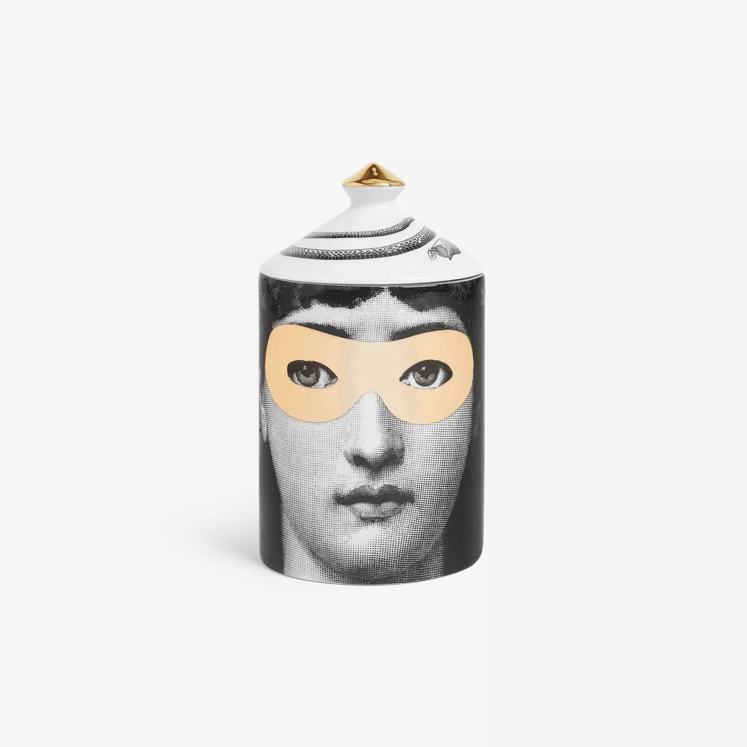 Scented Candles<Fornasetti Se Poi Scented Candle - Mascherina Decor - Frutto Proibito Fragrance White/Black/Gold