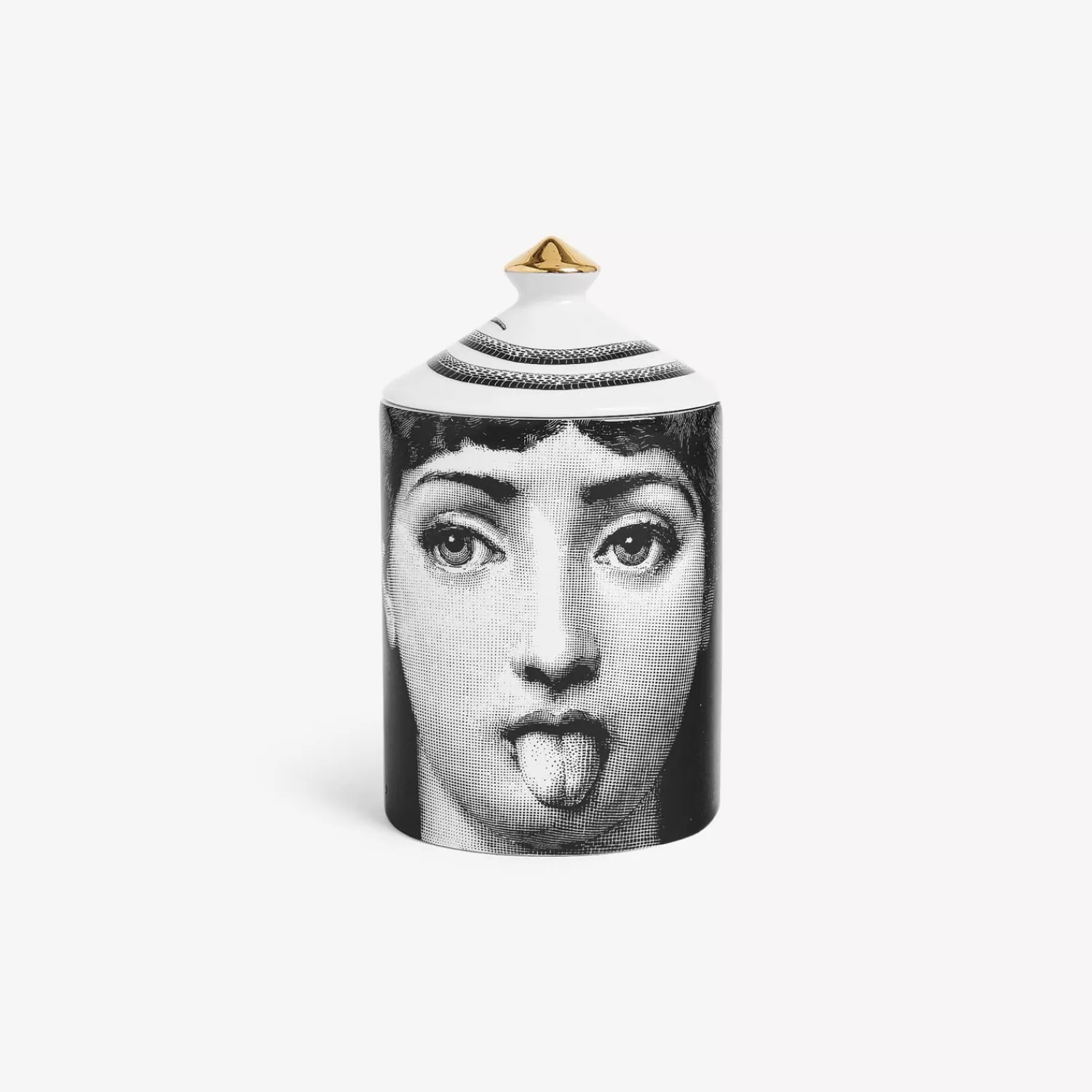 Scented Candles<Fornasetti Se Poi Scented Candle - Mascherina Decor - Frutto Proibito Fragrance White/Black/Gold