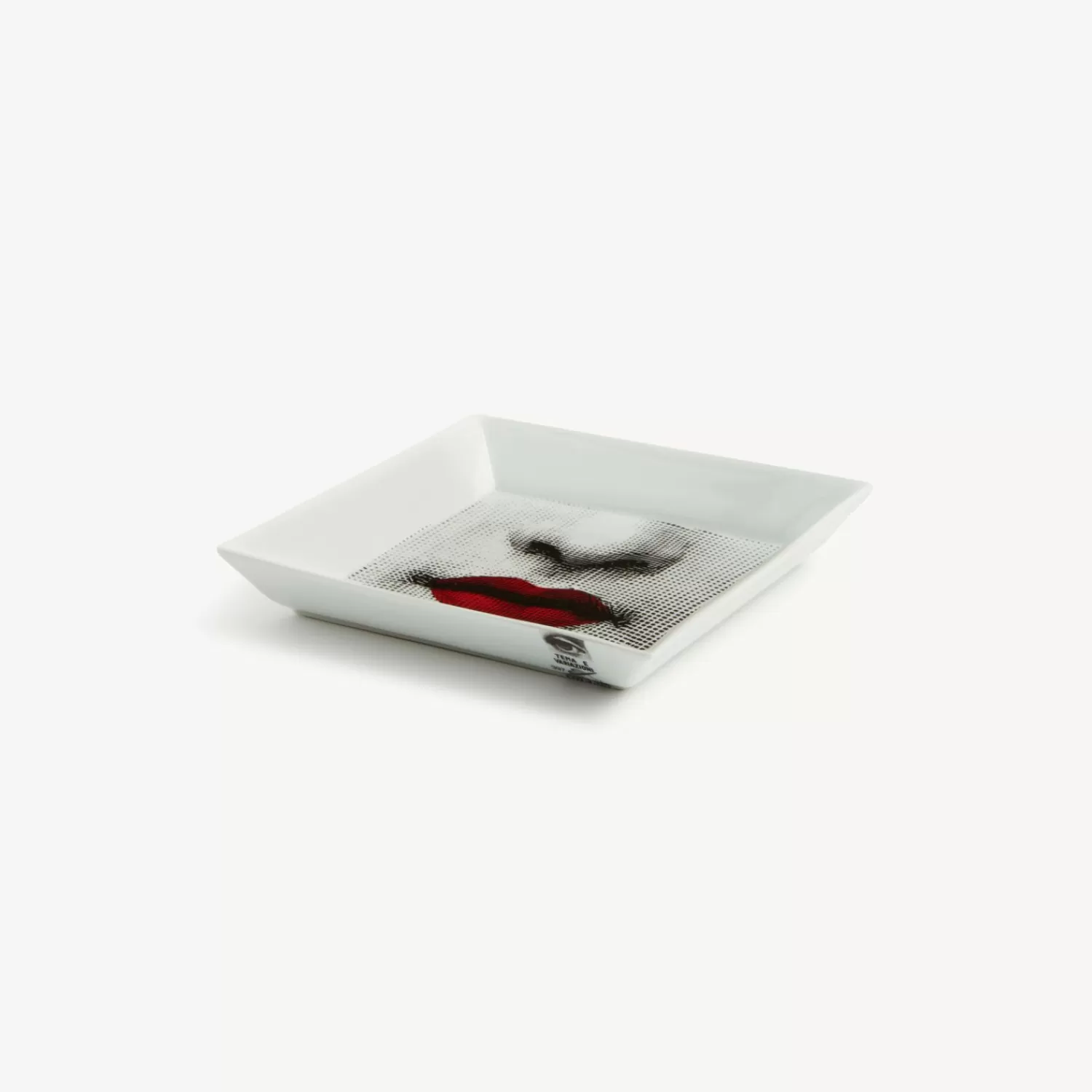 Decorative Plates<Fornasetti Square Plate Red Lips - Tema E Variazioni N.397 White/Black/Red