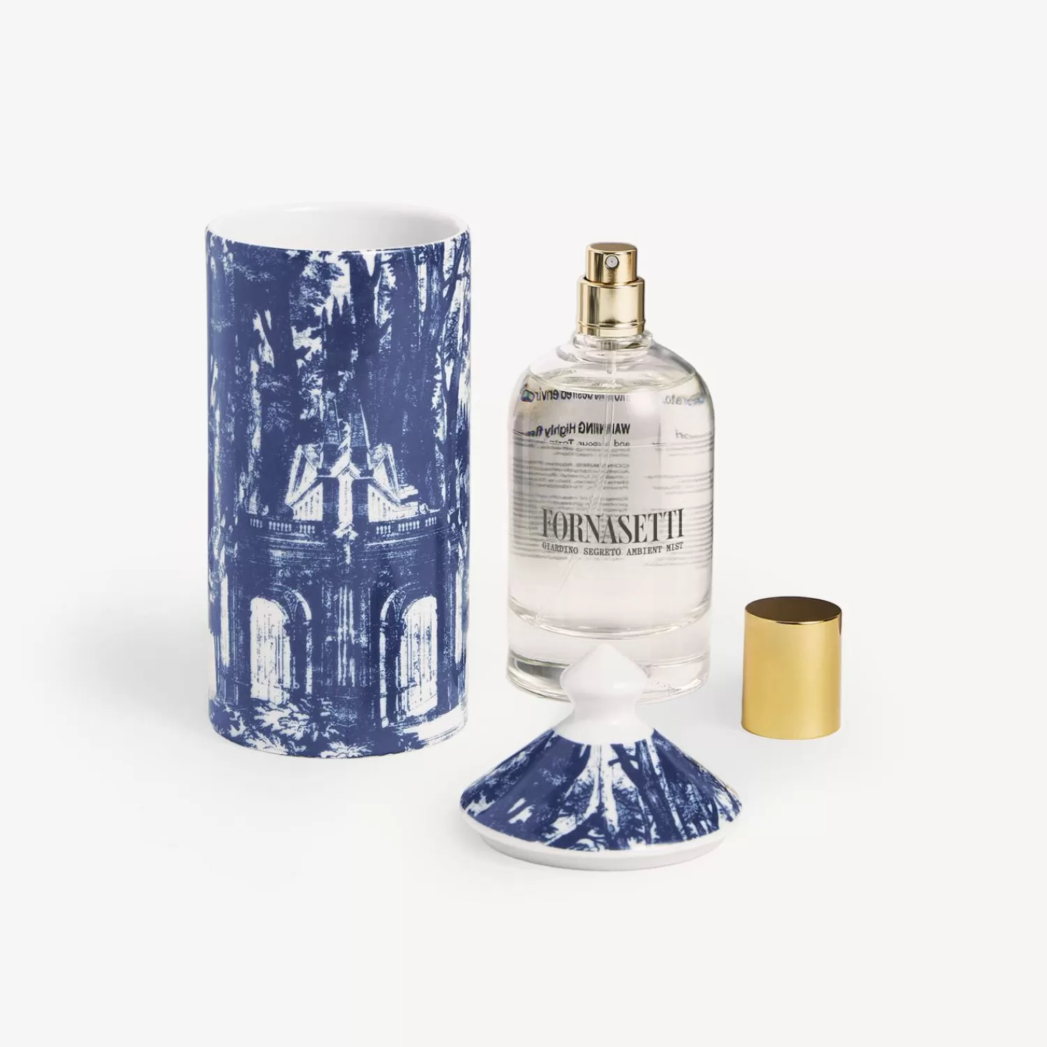 Room Spray<Fornasetti Talvolta Scented Room Spray - Giardino Settecentesco Decor - Giardino Segreto Fragrance Blue/White