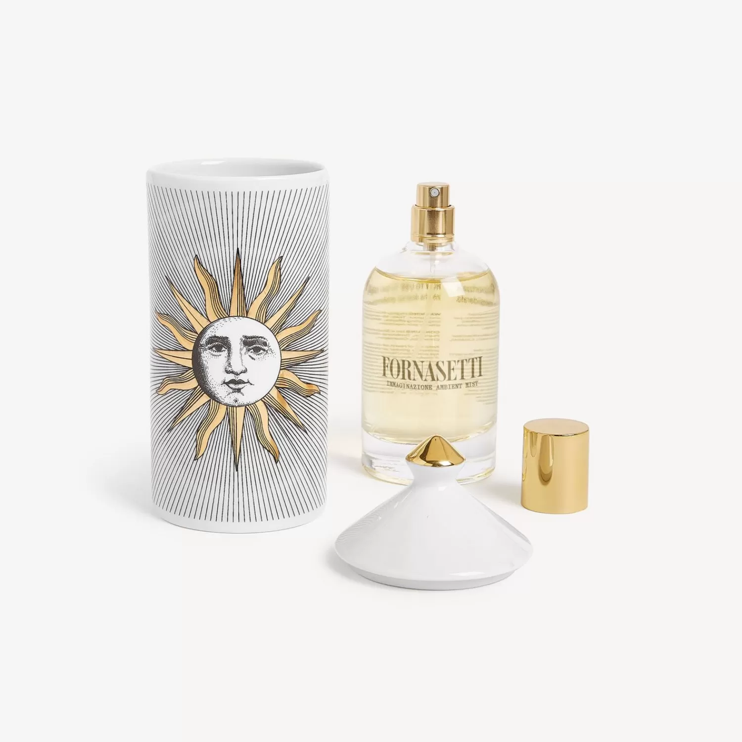 Room Spray<Fornasetti Talvolta Scented Room Spray - Soli Decor - Immaginazione Fragrance White/Black/Gold