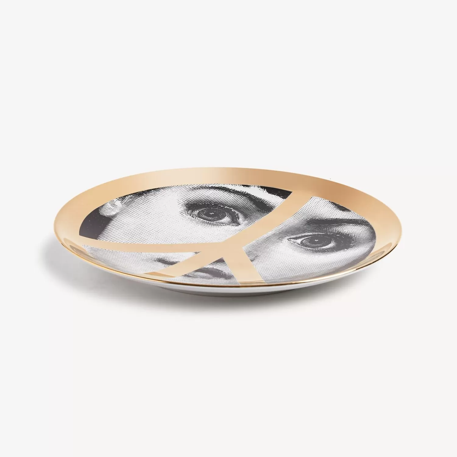 United For Peace<Fornasetti Wall Plate Tema E Variazioni N.405 United For Peace White/Black/Gold